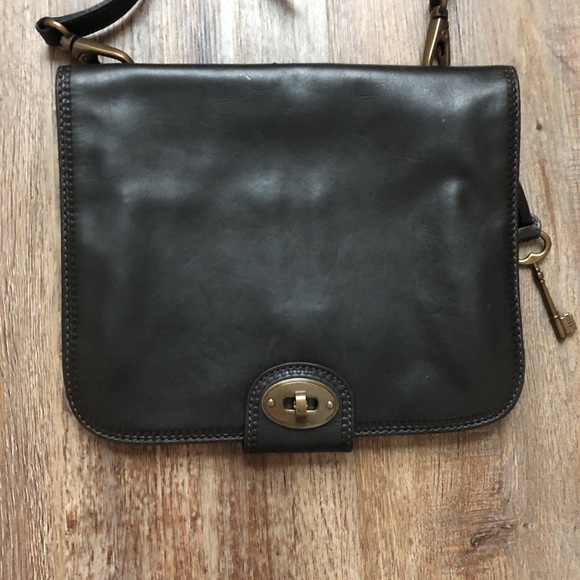 Fossil Black Leather Crossbody - Picture 2 of 6